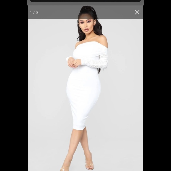 Fashion Nova Dresses & Skirts - Fashion nova white chiffon/spandex dress!Glamorous